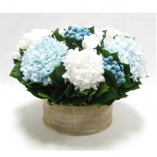 Rosecliff Heights Mixed Floral Centerpiece in Wooden Short Round Container BVZ1238